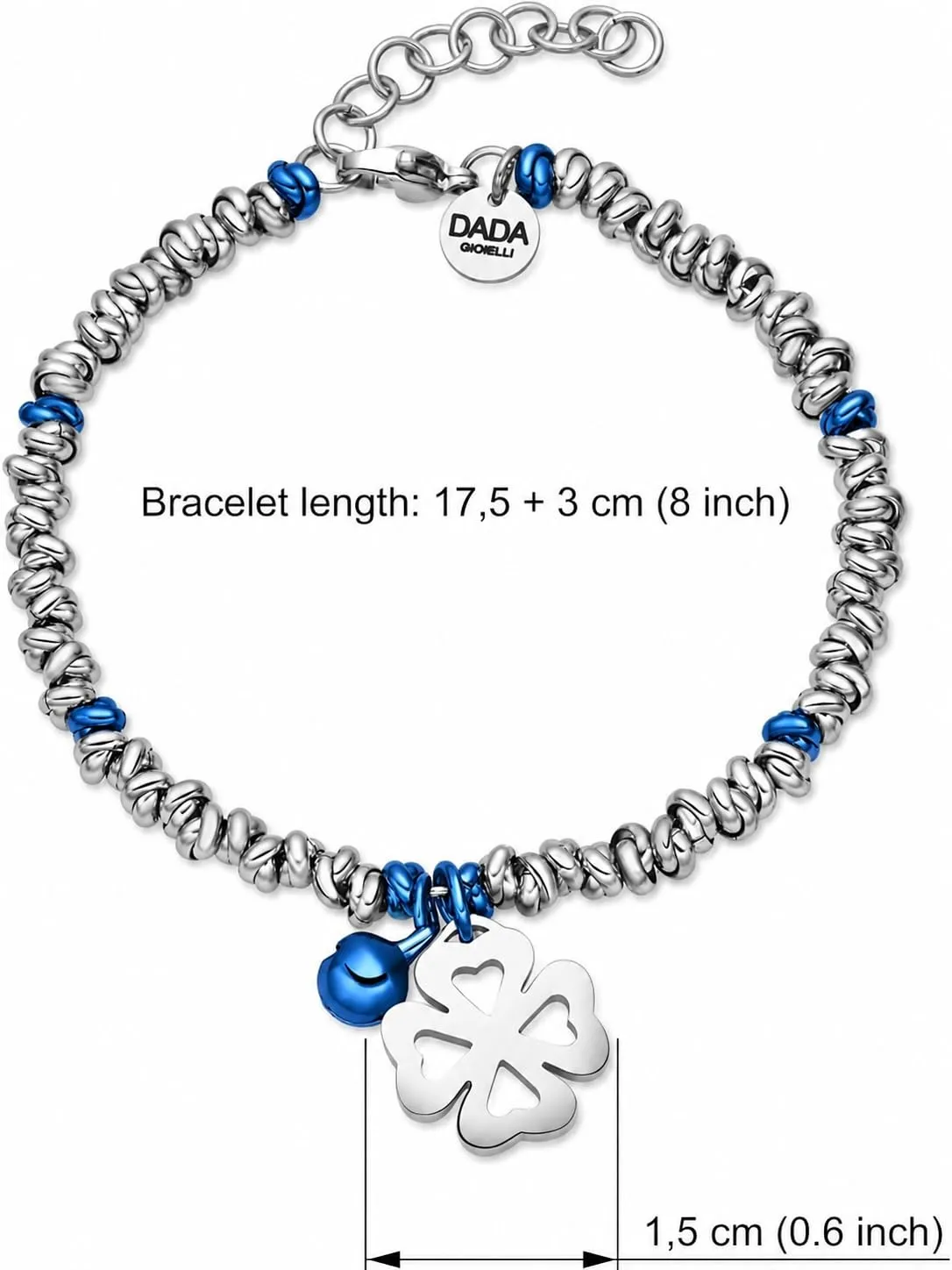 Dada Gioielli Bracciale Donna Anelli Intrecciati Nodino Acciaio Inox - immagine 3