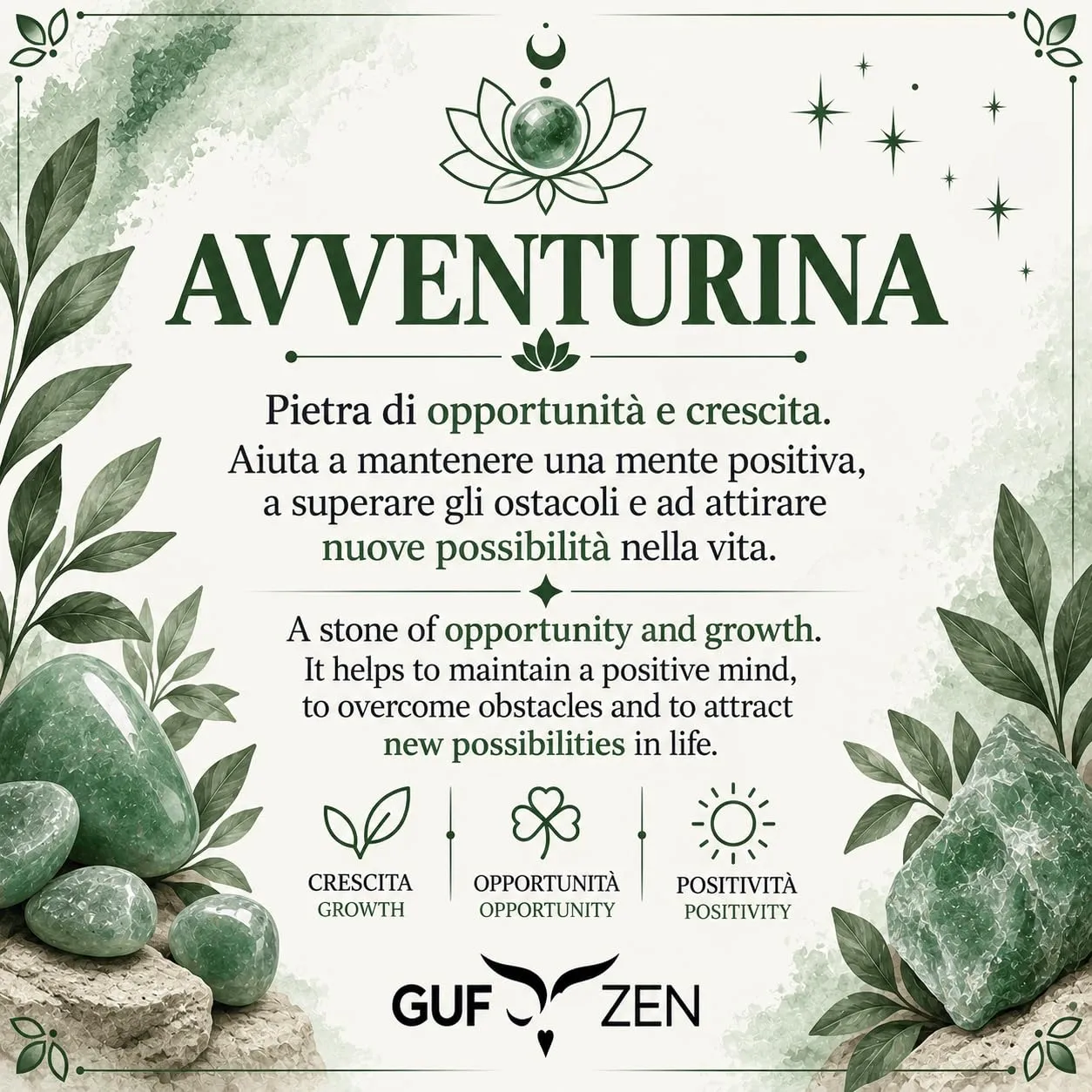 Bracciale Pietre Naturali 8mm GufoZen Regolabile - Cristalli Veri Uomo e Donna - Accessorio per Yoga e Meditazione - Idea Regalo Originale con Scatola Premium - Braccialetto Energia (Avventurina) - immagine 2
