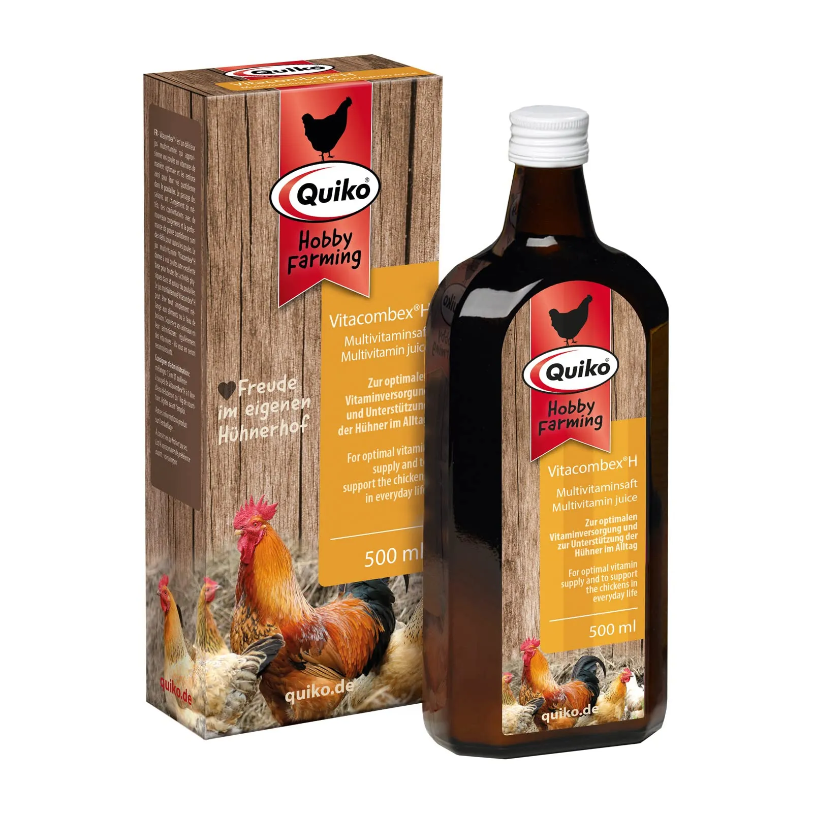 Quiko Hobby Farming Vitacombex H 500ml - Succo multivitaminico per polli, quaglie e pollame - Apporto vitaminico ottimale per i polli. - immagine 1