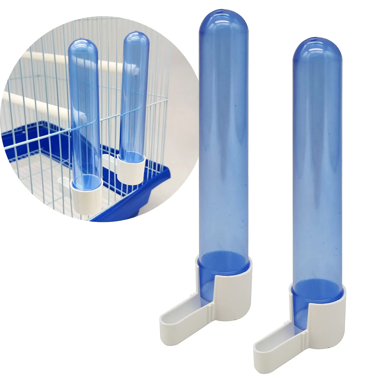 BPS 2 pz mangiatoio/abbeveratoio per gabbia grande per pappagallo coniglio taglia L lunghezza 16,3 cm BPS-15402 - immagine 1