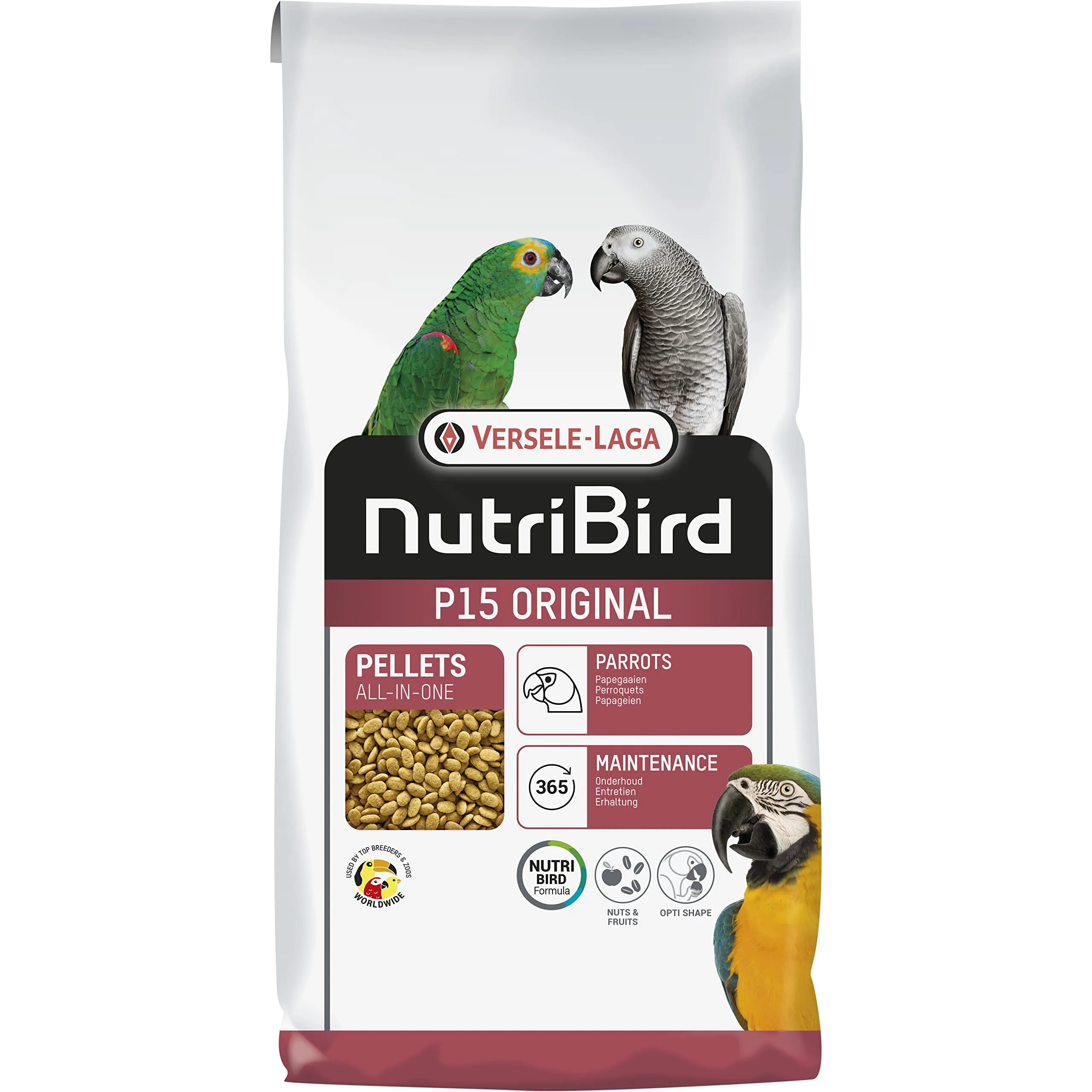 VERSELE-LAGA - NutriBird P15 Original - Pellet estrusi - Alimento di mantenimento per pappagalli - Monocolore - 10kg - immagine 1