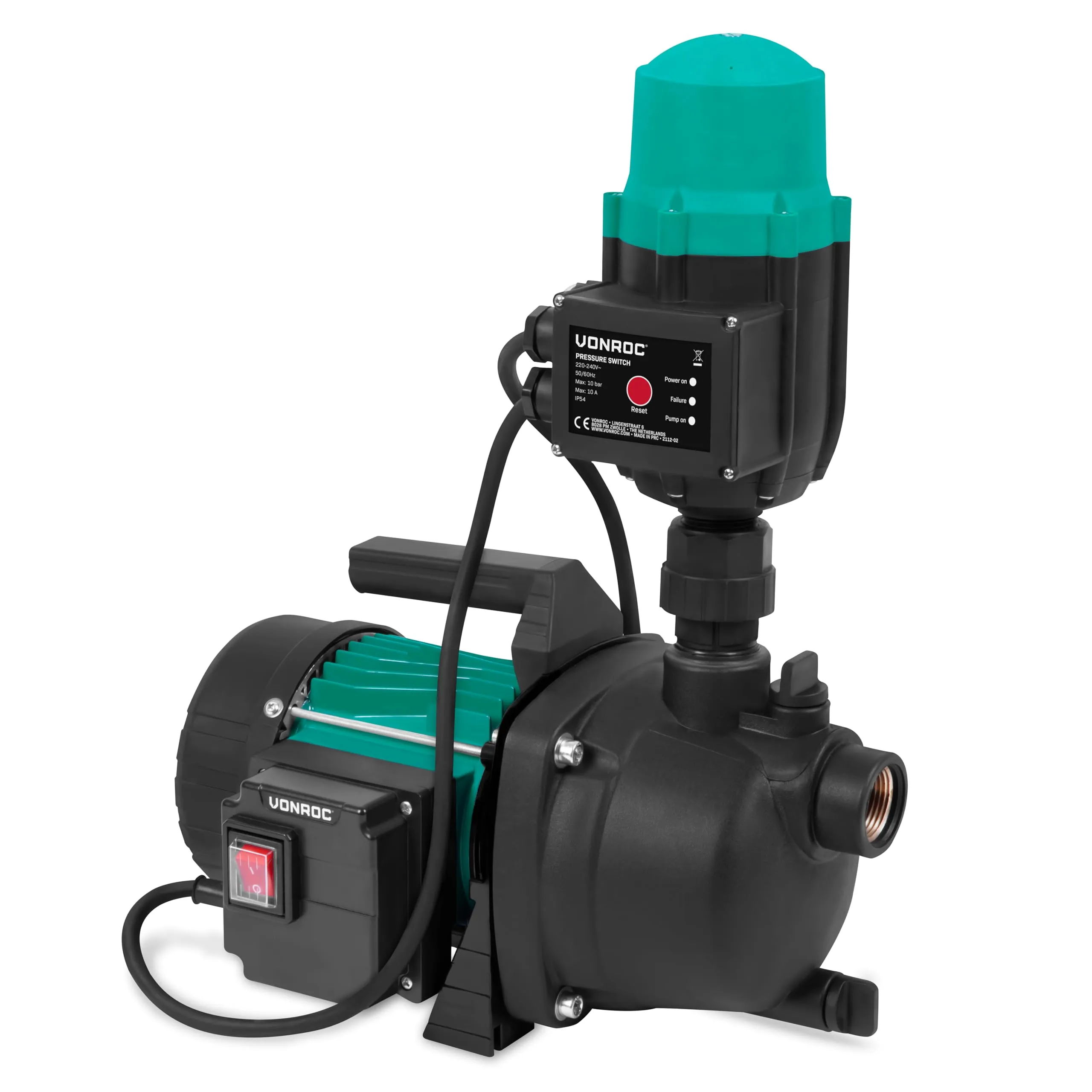 VONROC Pompa acqua Idrofora Automatica 800W 3300 l/h, - immagine 1