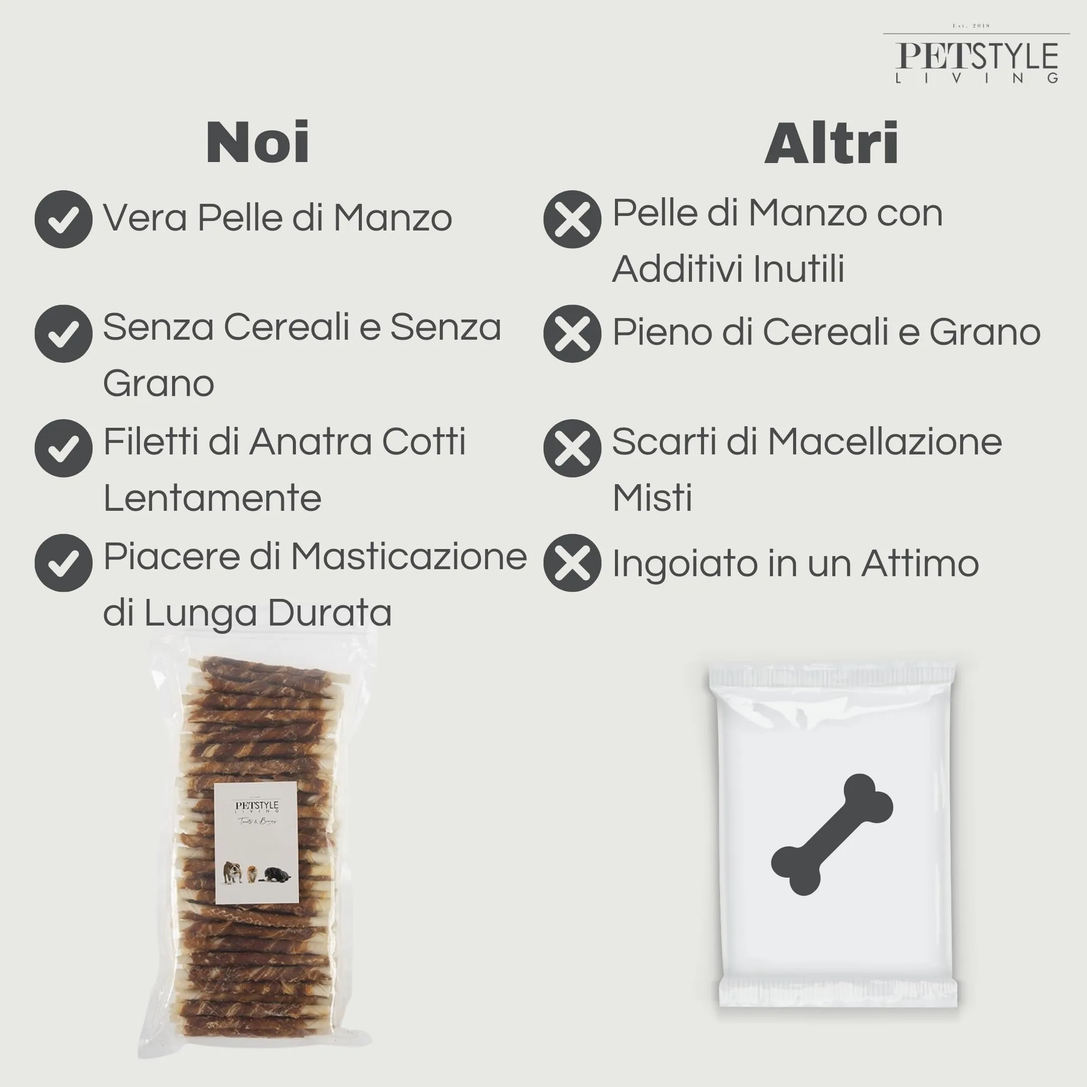 Petstyle Living Bastoncini da Masticare con Anatra - Snack per Cani - 12,5cm - 100 Pezzi - immagine 7