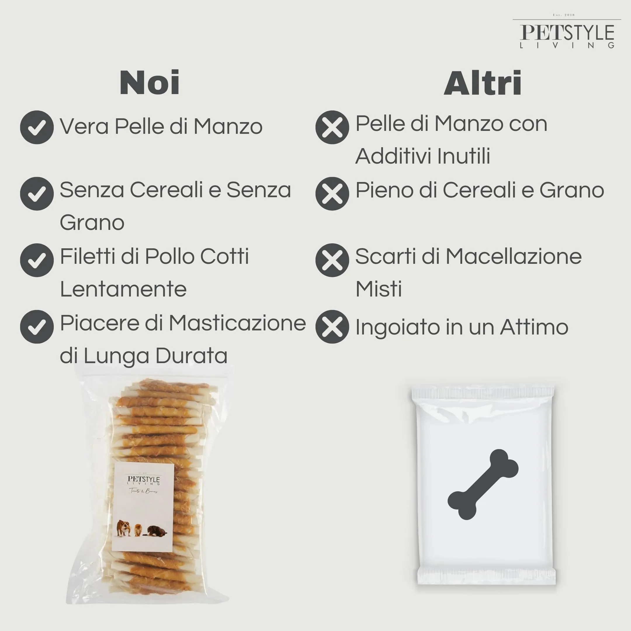 Petstyle Living Bastoncini da Masticare con Polo - Snack per Cani - 12,5cm - 100 Pezzi - immagine 7