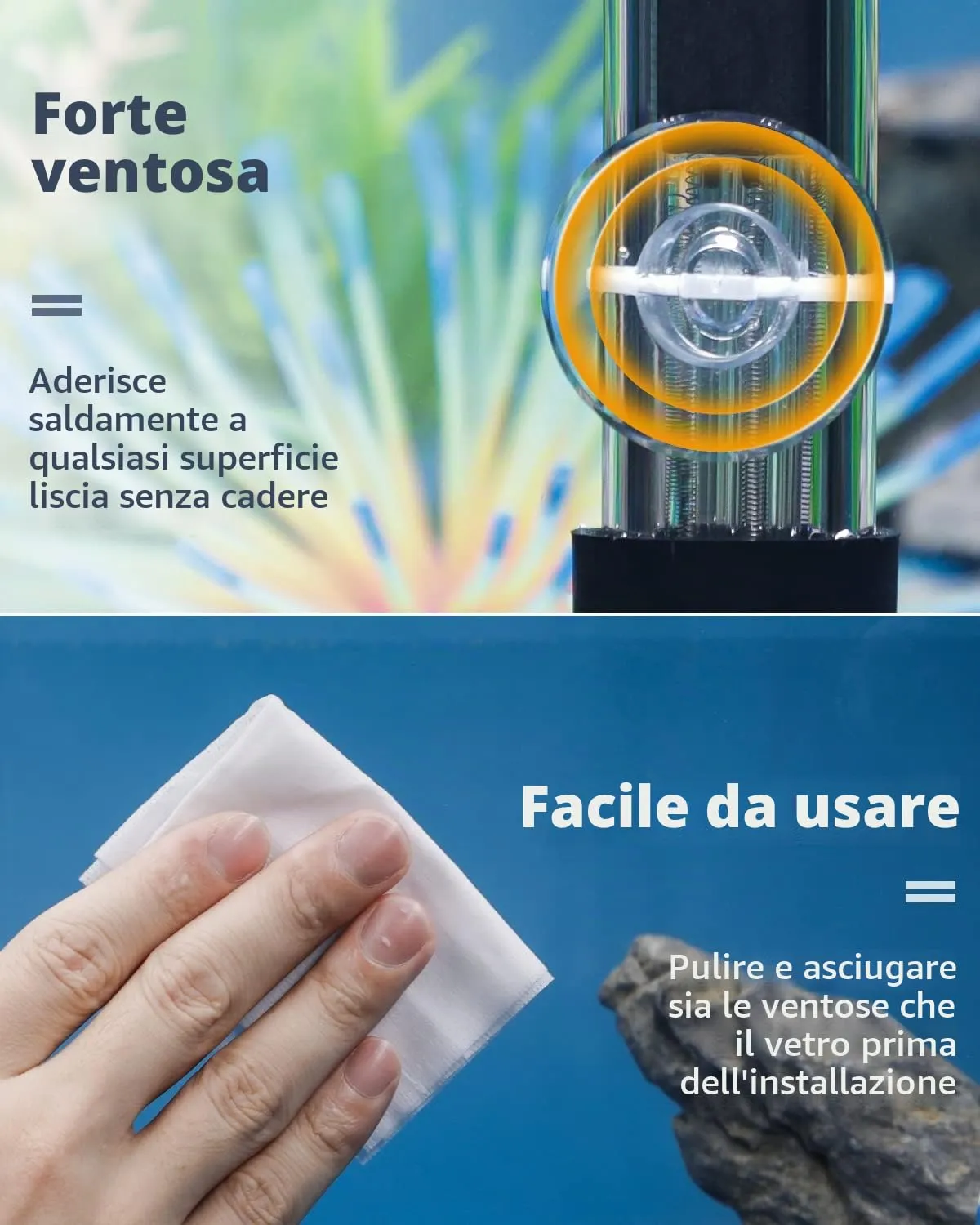 Pawfly Confezione da 20 Ventose per acquari con Clip e Fascette Regolabili Strumento per acquari per Legare Decorazioni di Muschio per Tubi d'Aria, nidi di gamberetti e amache per rettili - immagine 5