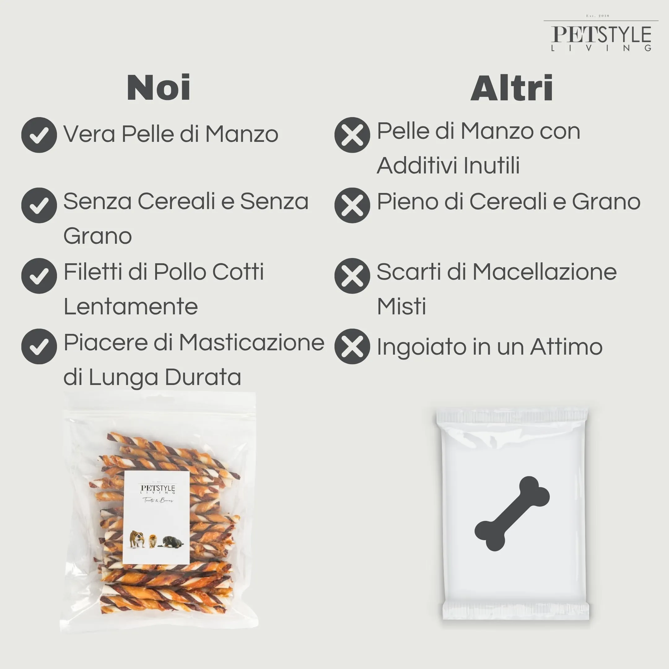 Petstyle Living Bastoncini da Masticare con Pollo e Manzo - Snack per Cani - 12,5cm - 30 Pezzi - immagine 7