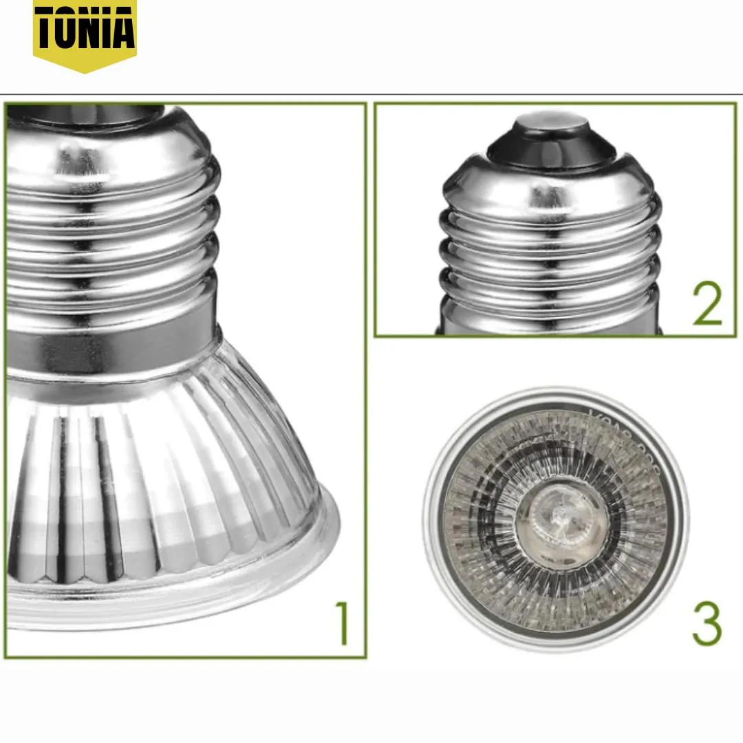 Tonia Lampada UVB 3.0 25W e 50W – Luce solare a spettro completo per rettili e anfibi (10, 50w) - immagine 6