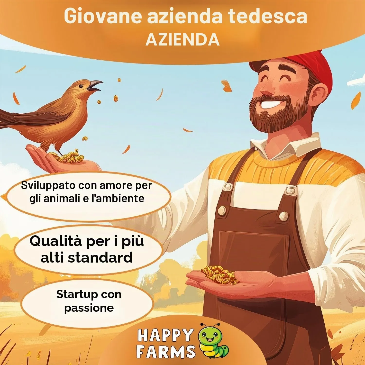 HappyFarms Vermi della farina essiccati – 1kg di cibo naturale ricco di proteine per uccelli selvatici, ricci e roditori - immagine 4