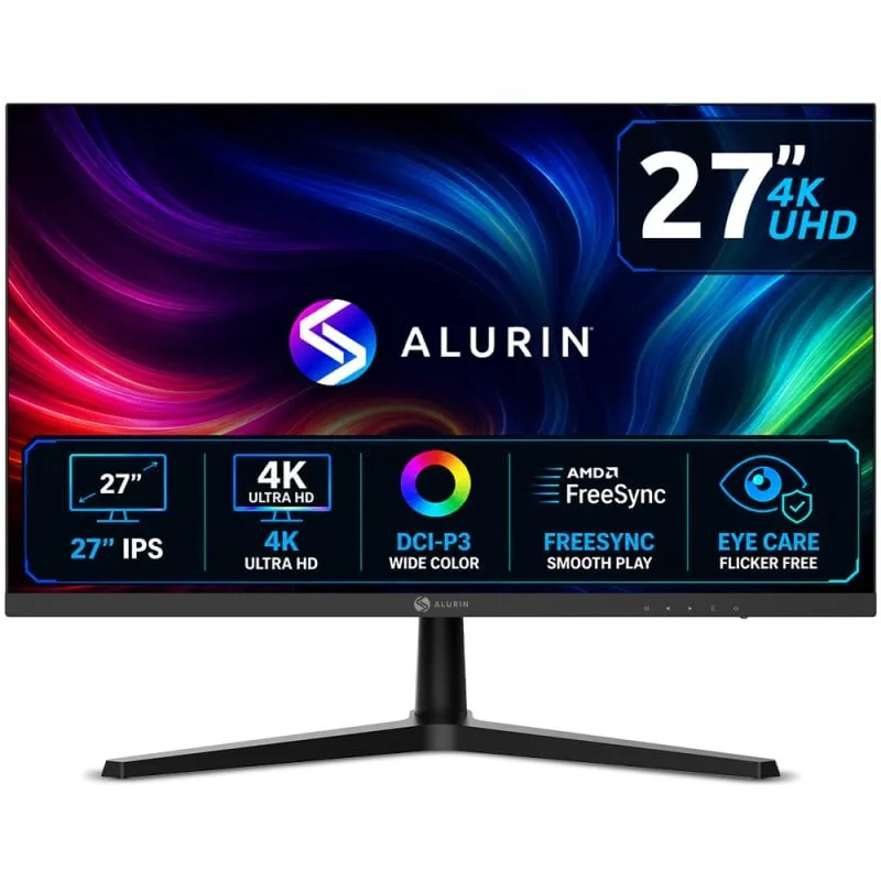 Monitor PC Alurin CoreVision 27" UltraHD 4K 60Hz IPS FreeSync - immagine 1