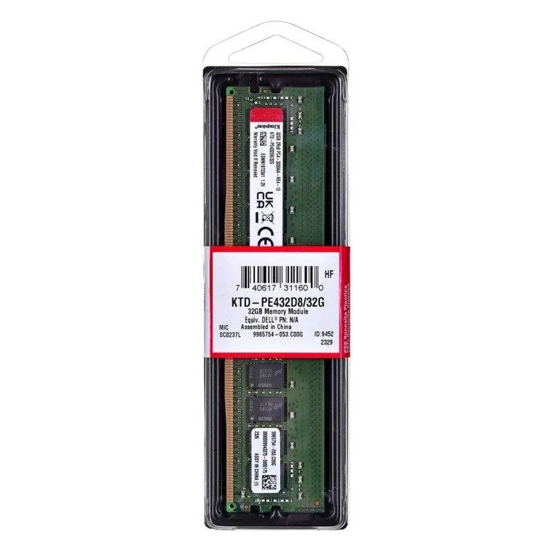 Memoria RAM Kingston KTD-PE432D8/32G 32GB 1x32GB DDR4 3200MHz CL22 REG ECC RDIMM - immagine 1