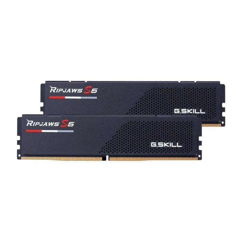 Memoria RAM G.Skill Ripjaws S5 F5-6400J3239G32GX2-RS5K 64GB 2x32GB DDR5 6400MHz CL32 Intel XMP Nero - immagine 1