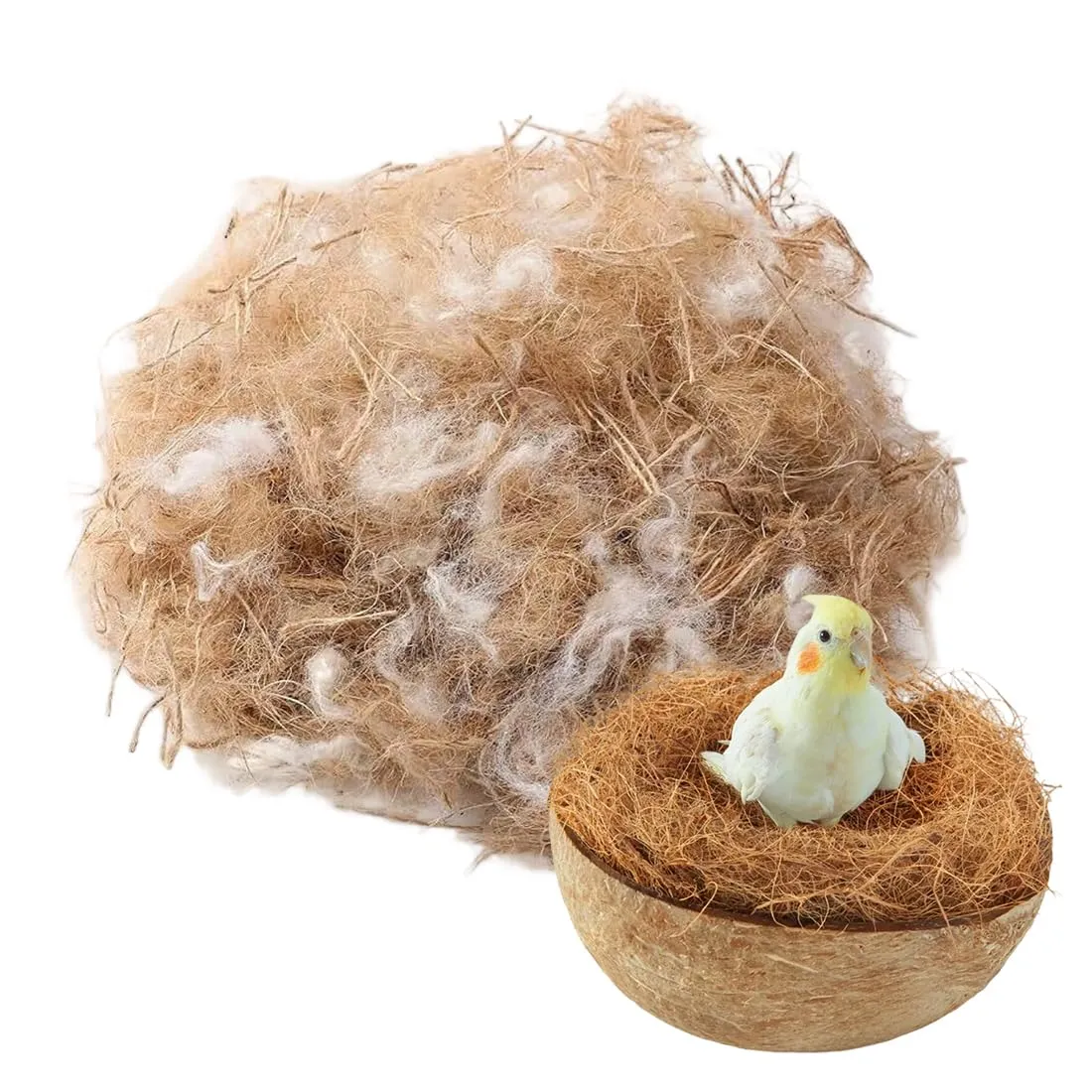 KAHZOR Materiale Naturale per Nidi di Uccelli, Materiale per Nido di Uccelli Selvatici con Paglia, Juta di Seta, Cotone, Ideale per Nido di Canarini, Pappagalli e Altri Uccelli Domestici - immagine 1
