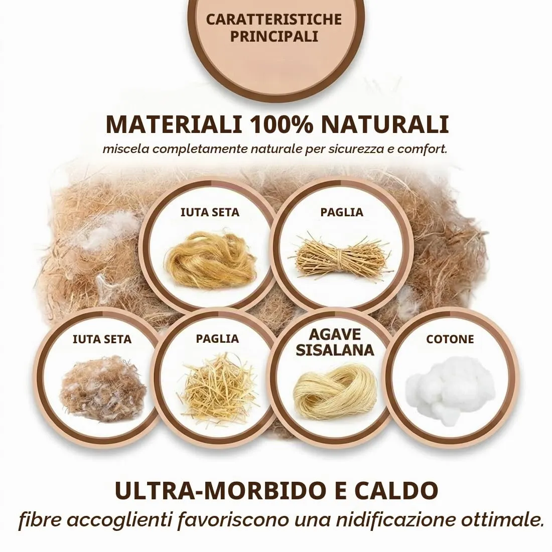 KAHZOR Materiale Naturale per Nidi di Uccelli, Materiale per Nido di Uccelli Selvatici con Paglia, Juta di Seta, Cotone, Ideale per Nido di Canarini, Pappagalli e Altri Uccelli Domestici - immagine 2