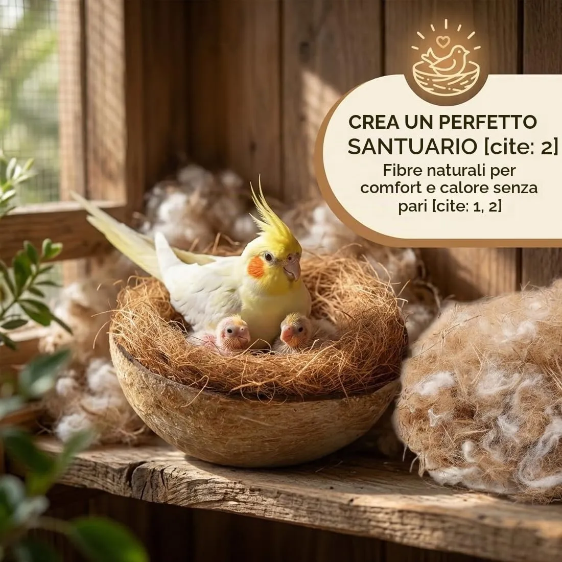 KAHZOR Materiale Naturale per Nidi di Uccelli, Materiale per Nido di Uccelli Selvatici con Paglia, Juta di Seta, Cotone, Ideale per Nido di Canarini, Pappagalli e Altri Uccelli Domestici - immagine 5