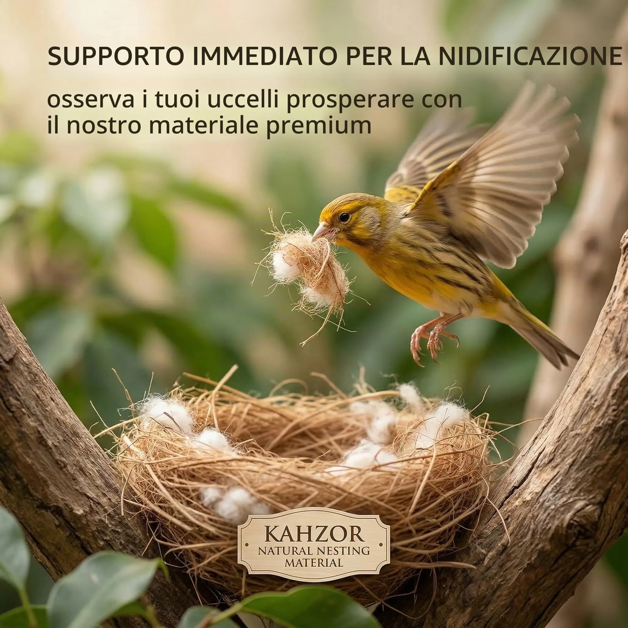 KAHZOR Materiale Naturale per Nidi di Uccelli, Materiale per Nido di Uccelli Selvatici con Paglia, Juta di Seta, Cotone, Ideale per Nido di Canarini, Pappagalli e Altri Uccelli Domestici - immagine 9