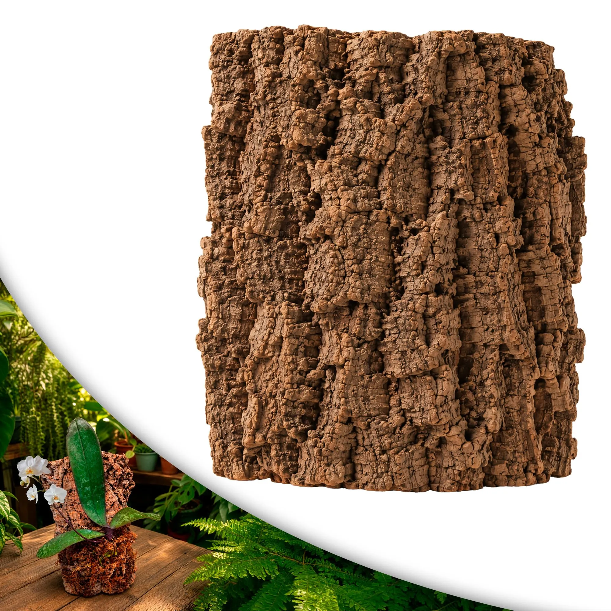 ZOMA Zattera per Orchidee, Sughero per Terrario, Corteccia per Orchidee, Epifite Tillandsia e Felci, Corteccia di Sughero per Presepe (XL) - immagine 1