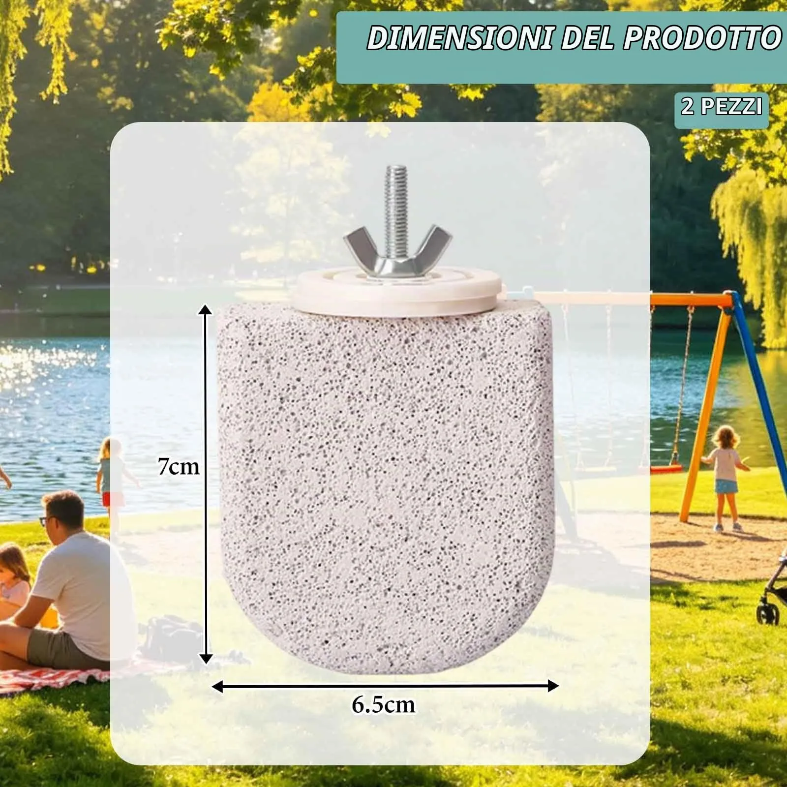 JOVYTH 2 Pezzi Trespolo Pietra Naturale per Uccelli, Giocattolo da Rosicchiare E Lima Unghie per Cocorite, Calopsitte, Conuri, Gabbie Piccole - immagine 2