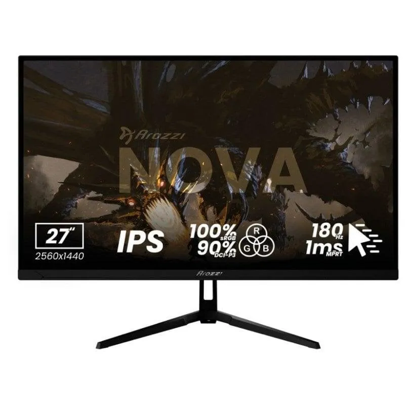Monitor PC Arozzi Nova 27" QHD 180Hz IPS HDR Altoparlanti Gaming 1ms - immagine 1