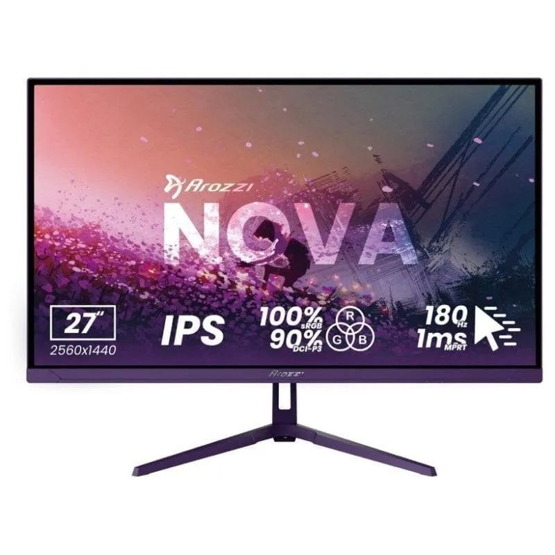 Monitor PC Arozzi Nova 27" QHD 180Hz IPS 1ms HDR Altoparlanti Gaming VESA - immagine 1
