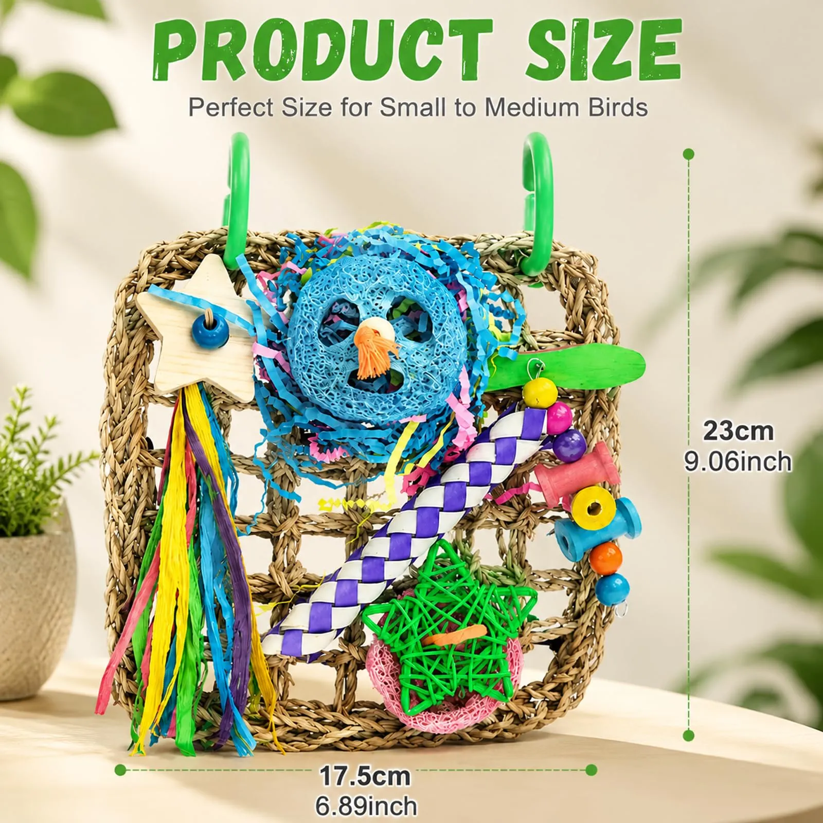 ZhouWei 18×23cm Giochi per Pappagalli Giocattolo da Masticare Colorato - immagine 2