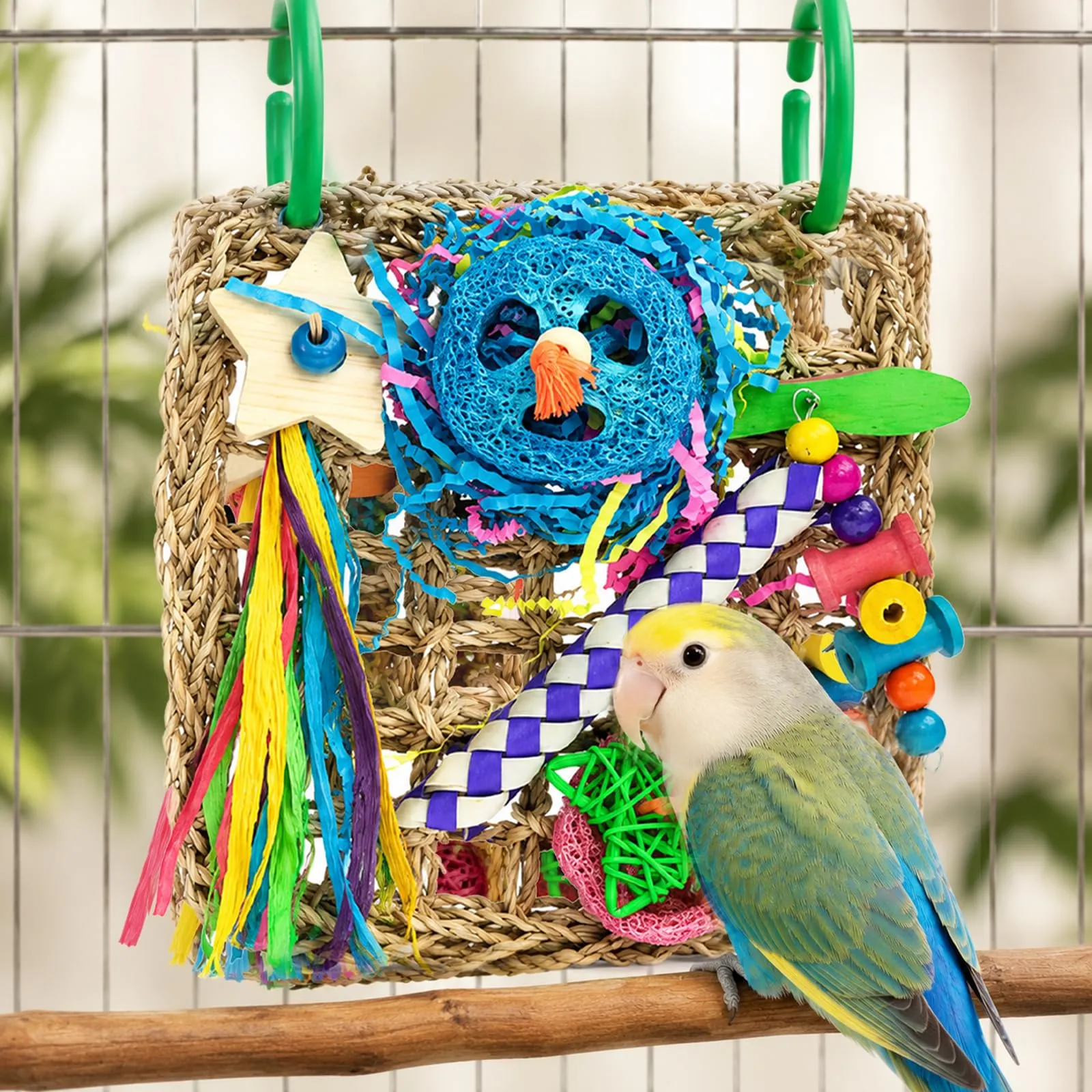 ZhouWei 18×23cm Giochi per Pappagalli Giocattolo da Masticare Colorato - immagine 5