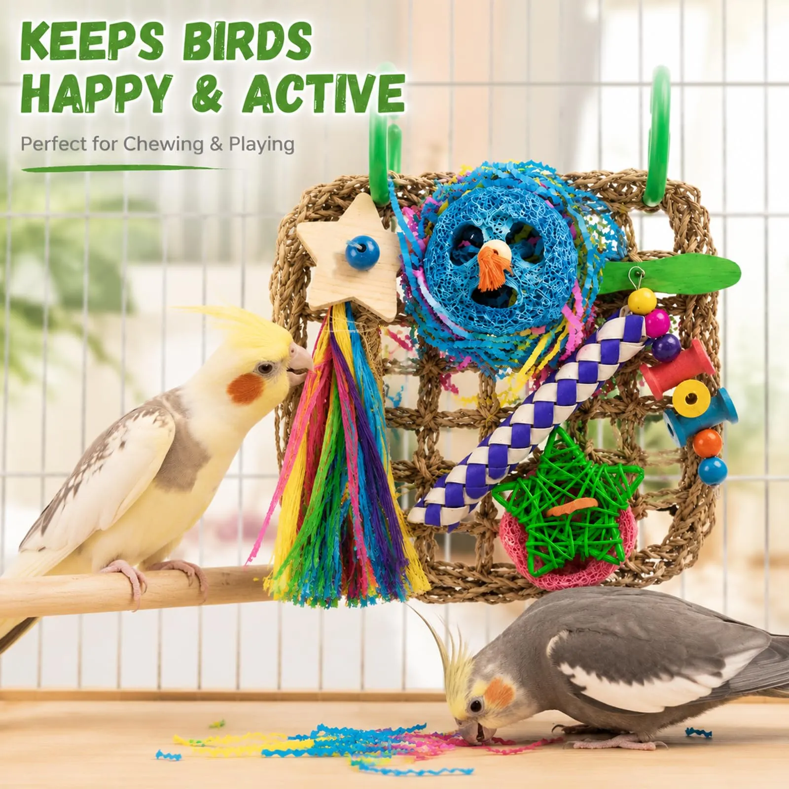ZhouWei 18×23cm Giochi per Pappagalli Giocattolo da Masticare Colorato - immagine 6