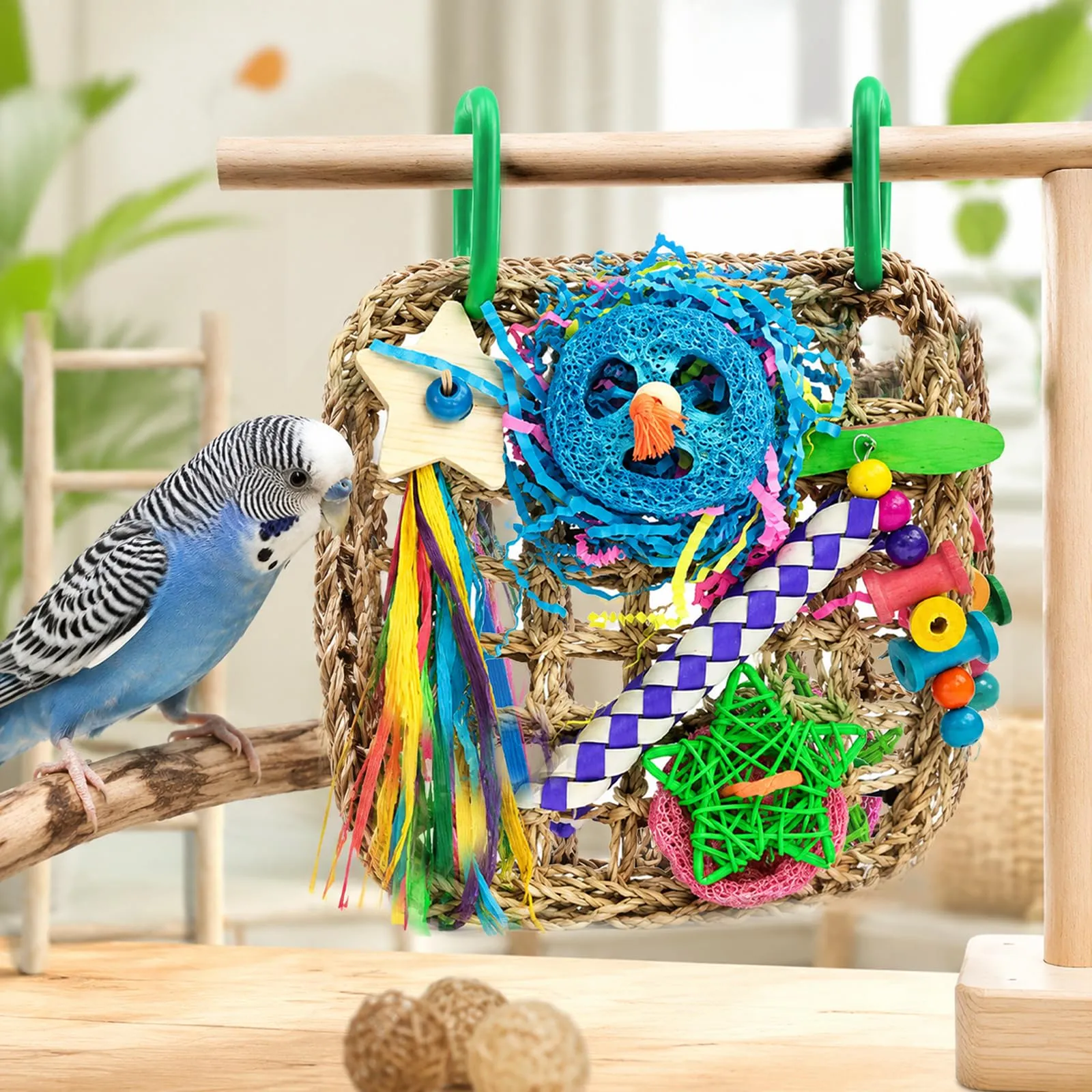 ZhouWei 18×23cm Giochi per Pappagalli Giocattolo da Masticare Colorato - immagine 7