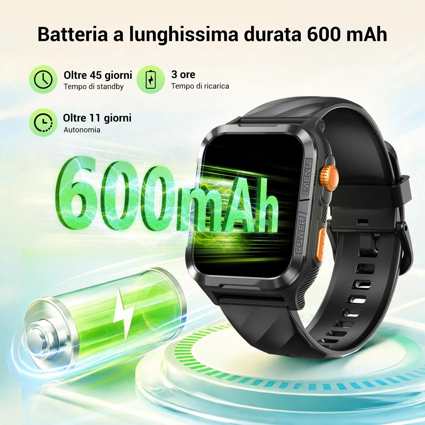 Blackview Smartwatch Uomo Donna, 1.83" Smartwatch Militare Fitness con Chiamate Bluetooth Orologio Intelligente 100+ Modalità Sportive/Cardiofrequenzimetro/SpO2/ChatGPT/GPS/Torcia per Android iOS - immagine 8