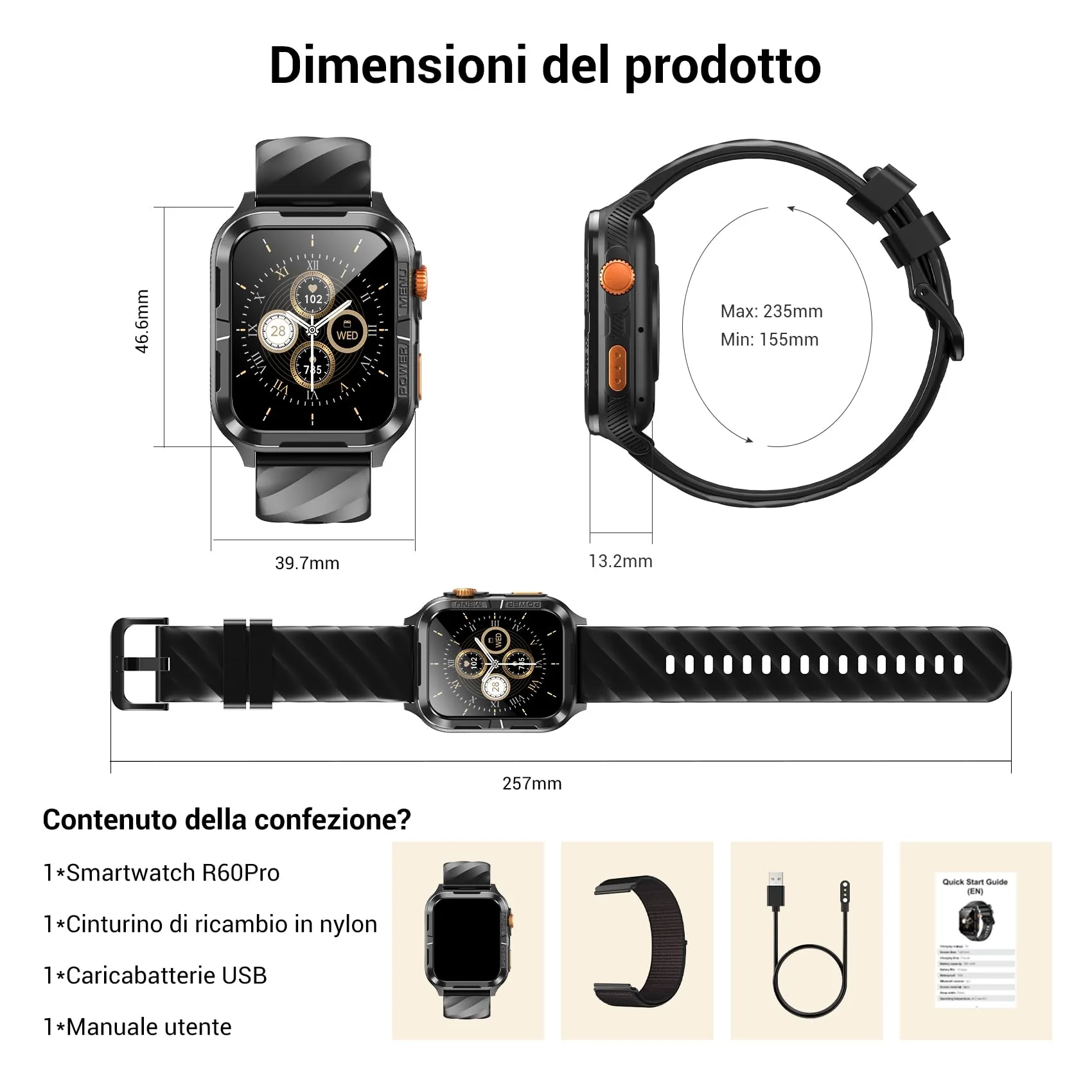 Blackview Smartwatch Uomo Donna, 1.83" Smartwatch Militare Fitness con Chiamate Bluetooth Orologio Intelligente 100+ Modalità Sportive/Cardiofrequenzimetro/SpO2/ChatGPT/GPS/Torcia per Android iOS - immagine 9