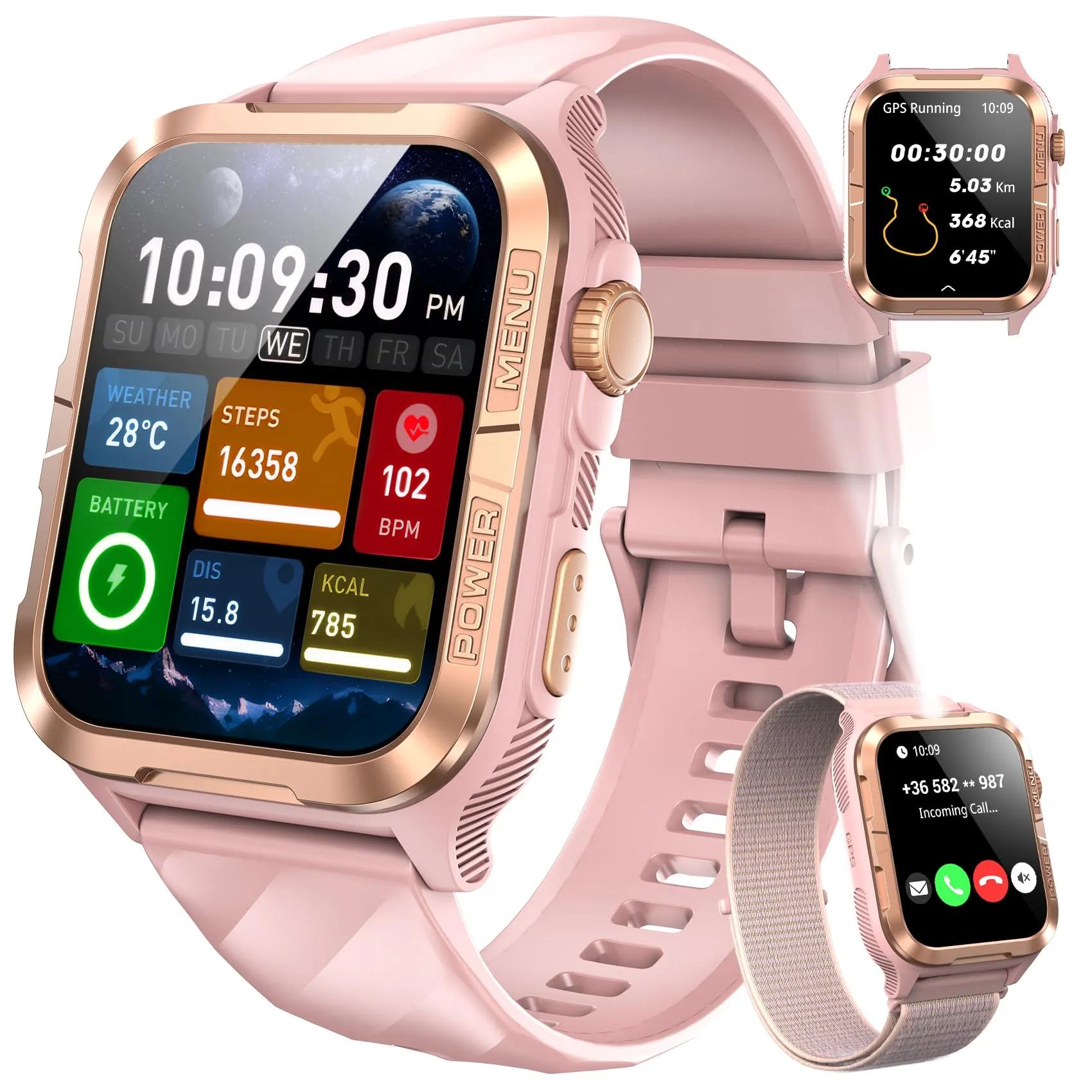 Blackview Smartwatch Uomo Donna, 1.83" Smartwatch Militare Fitness con Chiamate Bluetooth Orologio Intelligente 100+ Modalità Sportive/Cardiofrequenzimetro/SpO2/ChatGPT/GPS/Torcia per Android iOS - immagine 1