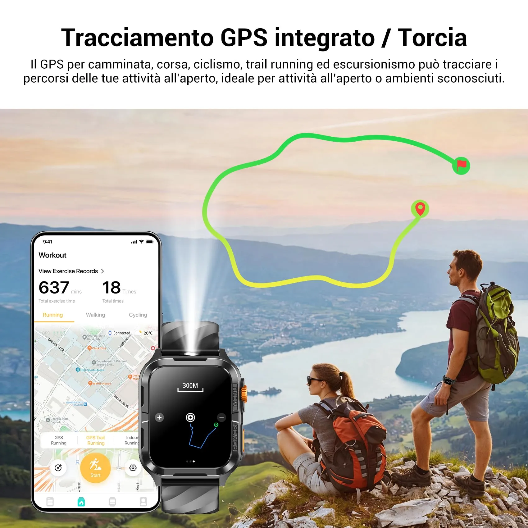Blackview Smartwatch Uomo Donna, 1.83" Smartwatch Militare Fitness con Chiamate Bluetooth Orologio Intelligente 100+ Modalità Sportive/Cardiofrequenzimetro/SpO2/ChatGPT/GPS/Torcia per Android iOS - immagine 4
