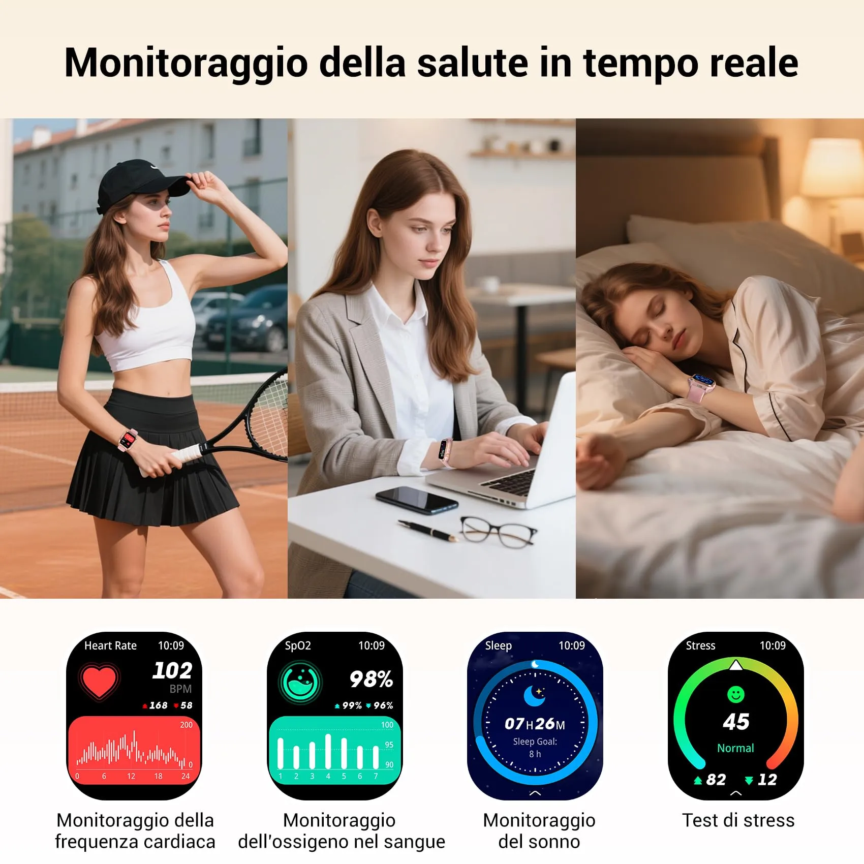 Blackview Smartwatch Uomo Donna, 1.83" Smartwatch Militare Fitness con Chiamate Bluetooth Orologio Intelligente 100+ Modalità Sportive/Cardiofrequenzimetro/SpO2/ChatGPT/GPS/Torcia per Android iOS - immagine 5