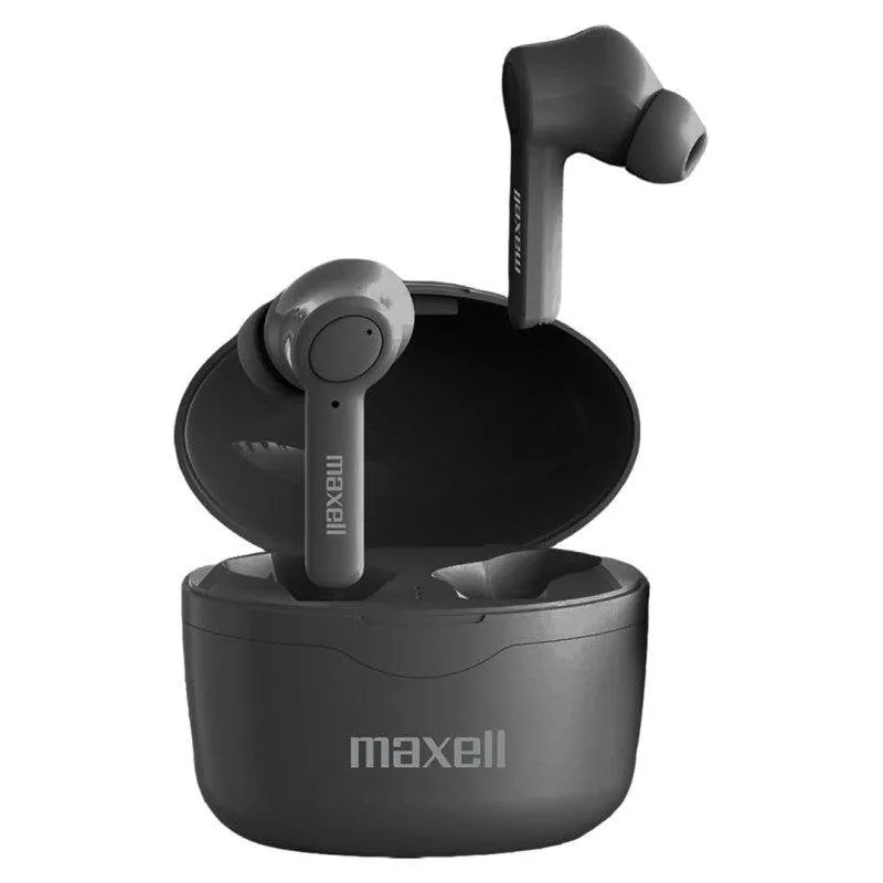 Auricolari Maxell Bass 13 Sync Up wireless Bluetooth per musica e chiamate con custodia di ricarica neri - immagine 1