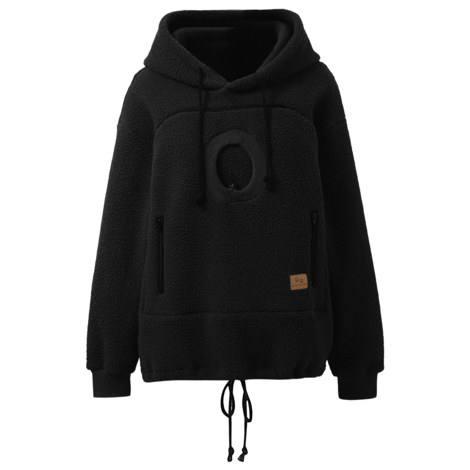 lozssnigzi Felpa Porta Gatto da Donna in Pile con Cappuccio - Grande Tasca a Marsupio Porta-Animali per Cagnolini, Gattini e Gatti, Morbida e Confortevole, Hoodie per Gli Amanti degli Animali - immagine 5