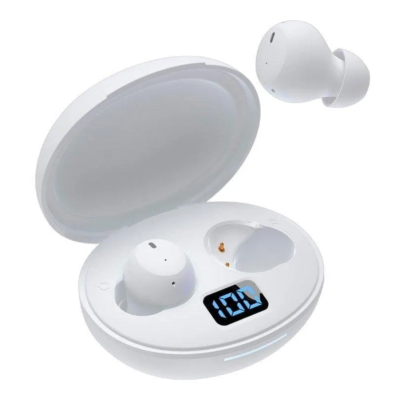 Auricolari Cool Pocket wireless Bluetooth con Cancellazione Attiva del Rumore, Display LED, bianchi - immagine 1