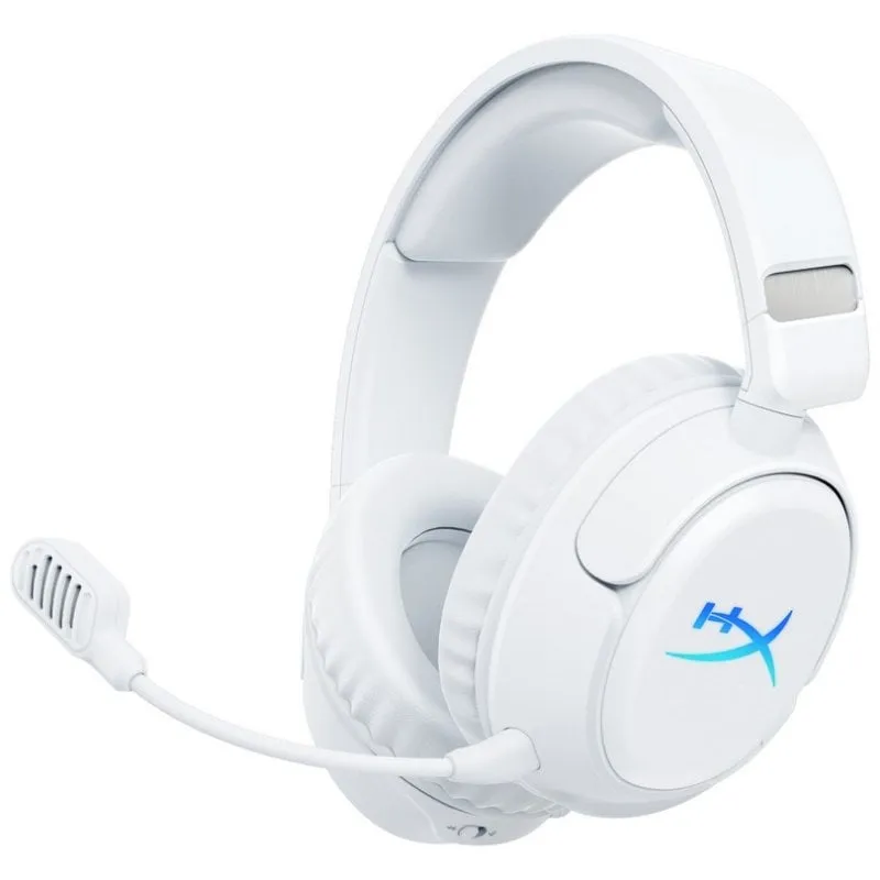 Auricolari HyperX Cloud Flight 2 Wireless Bluetooth Gaming con Cancellazione Attiva Rumore RGB Bianchi - immagine 1