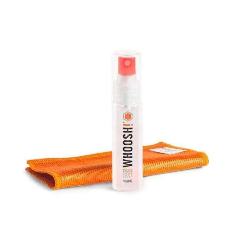 Kit pulizia schermi Whoosh! Go 30ml con panno microfibra arancione - immagine 1