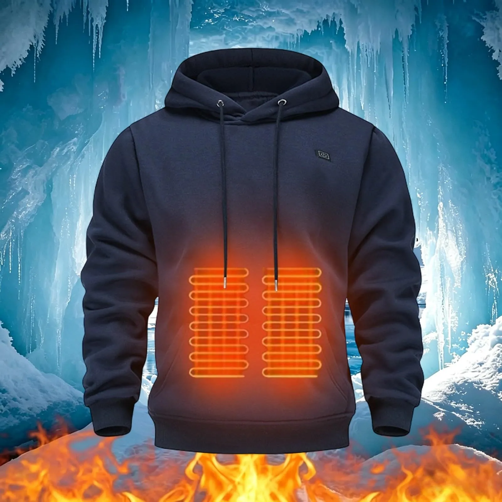 Generico Felpa Riscaldata Unisex, USB Giacca Termica Invernale in Pile, Indumento Riscaldabile per Lavoro E attività Outdoor a Bassa Temperatura - immagine 2