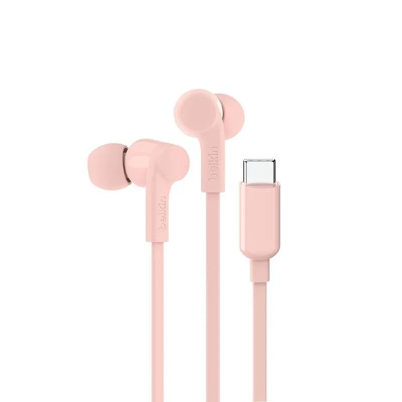 Auricolari Belkin SoundForm con cavo USB-C per musica e uso quotidiano rosa - immagine 1