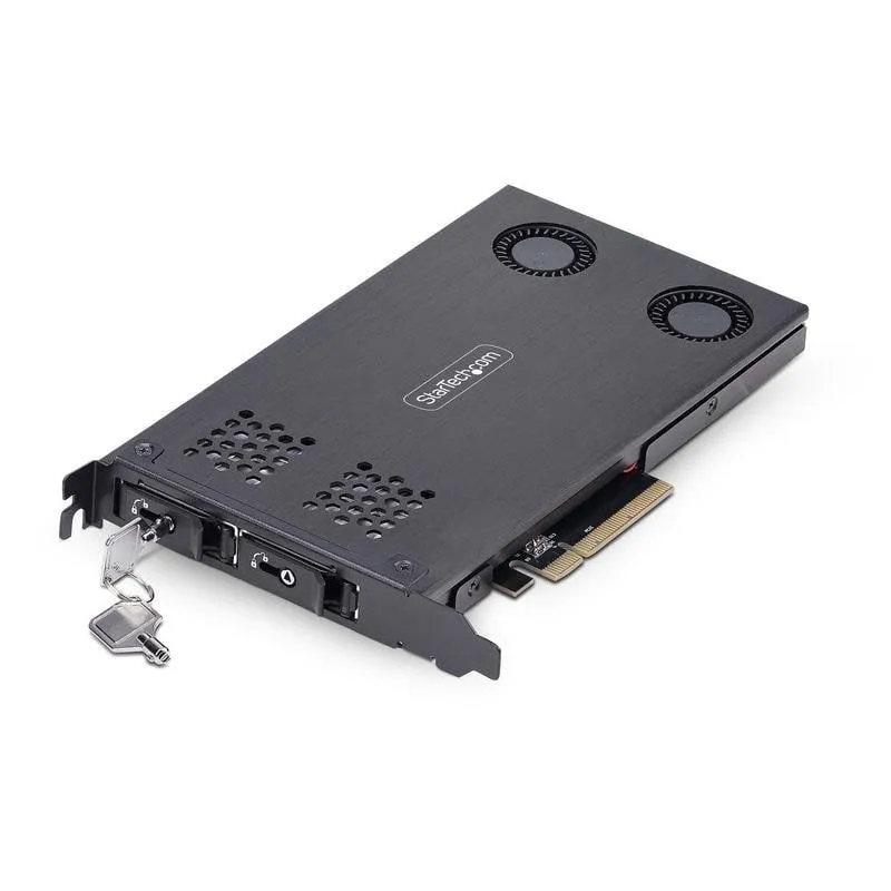 Backplane Startech TR-M2-REMOVABLE-2B Slot PCIe x8 2 SSD M.2 NVMe Hot Swap - immagine 1