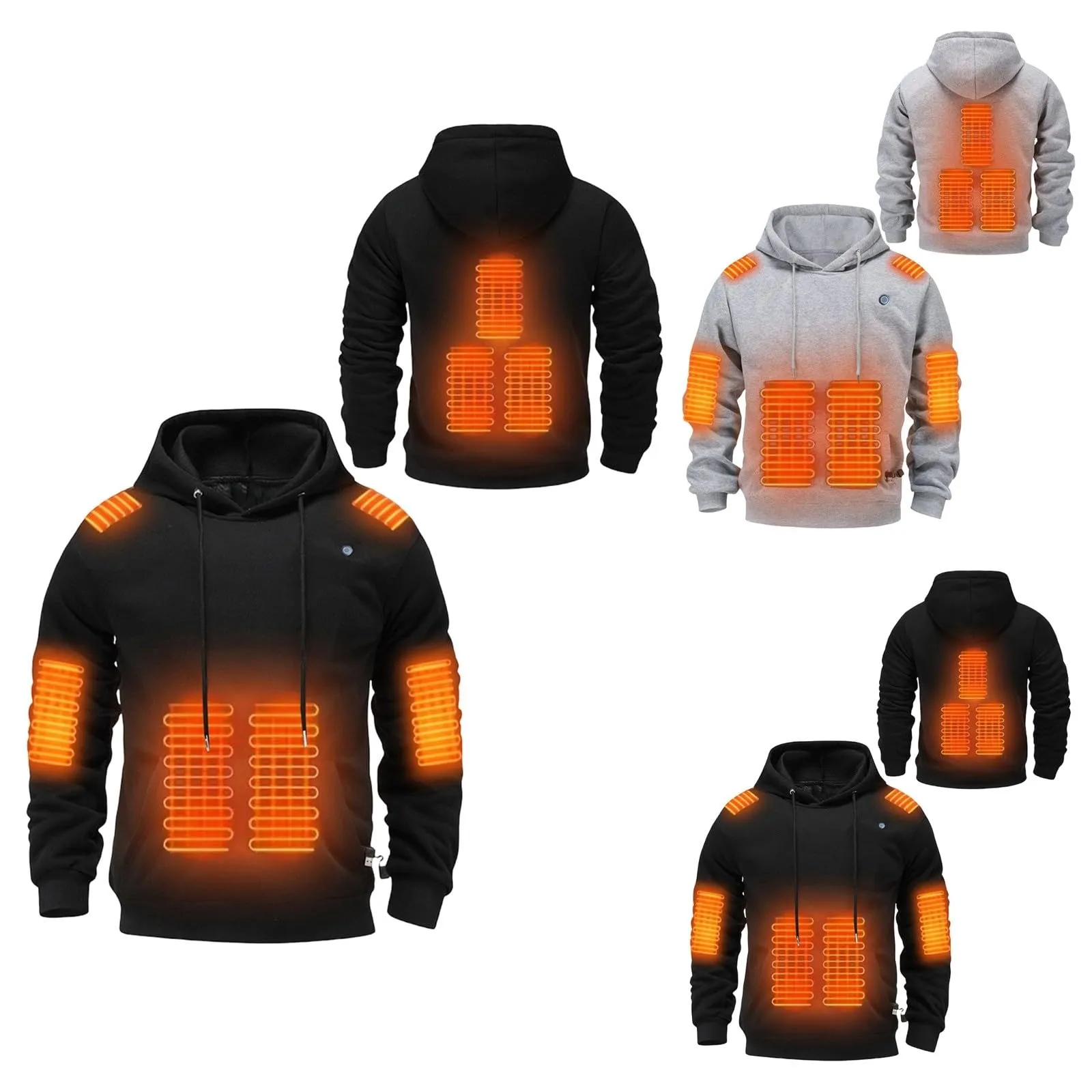 Generico Felpa Riscaldata Unisex, USB Giacca Termica Invernale in Pile, Indumento Riscaldabile per Lavoro E attività Outdoor a Bassa Temperatura - immagine 3