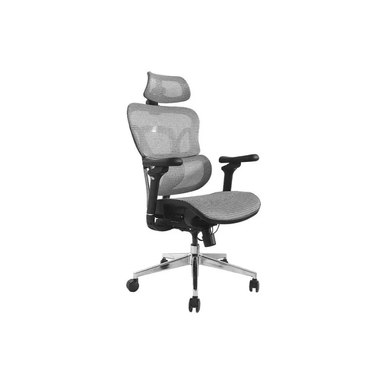 Sedia da ufficio Equip 651050 schienale e seduta mesh grigia, regolabile 3D - immagine 1