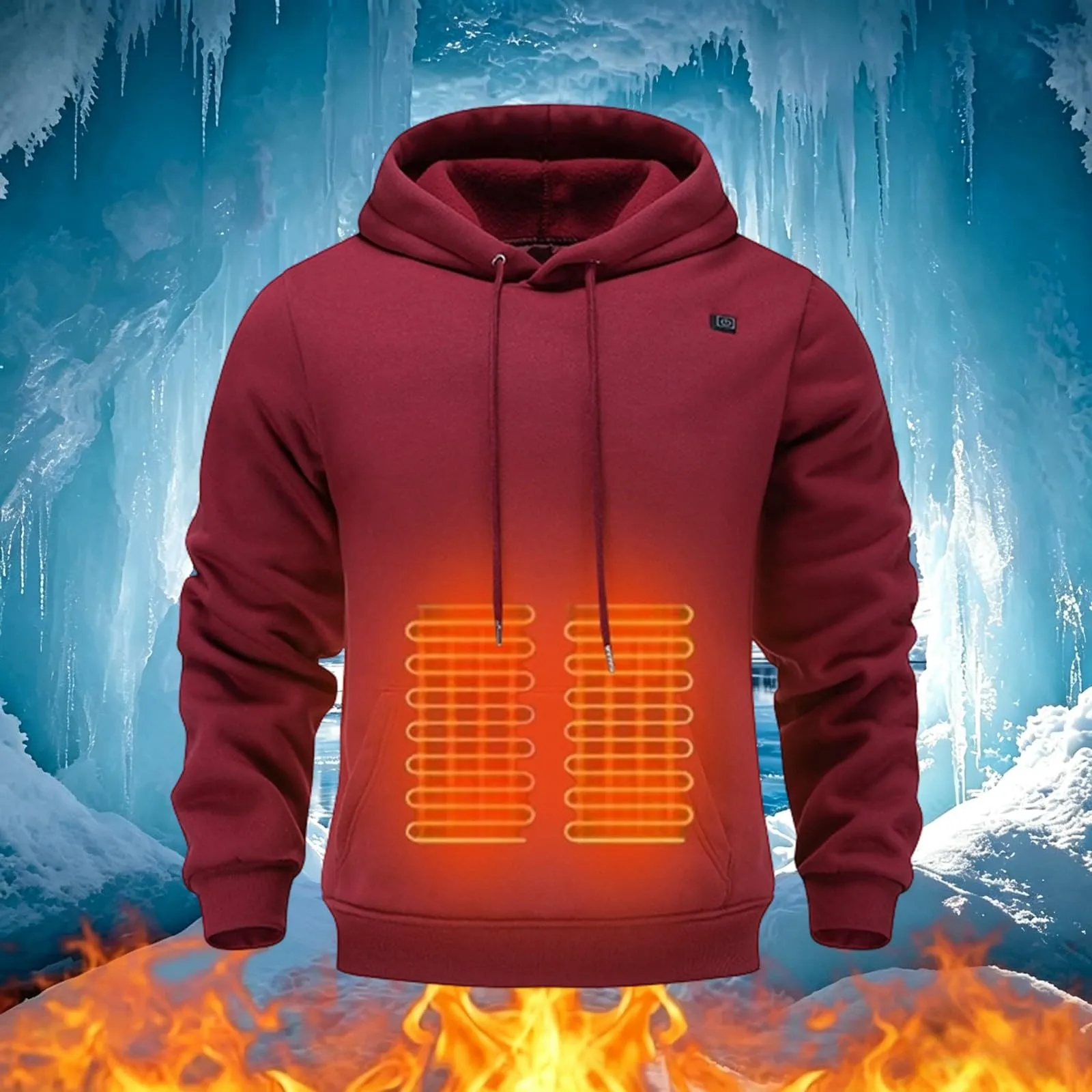 Generico Felpa Riscaldata Unisex, USB Giacca Termica Invernale in Pile, Indumento Riscaldabile per Lavoro E attività Outdoor a Bassa Temperatura - immagine 2