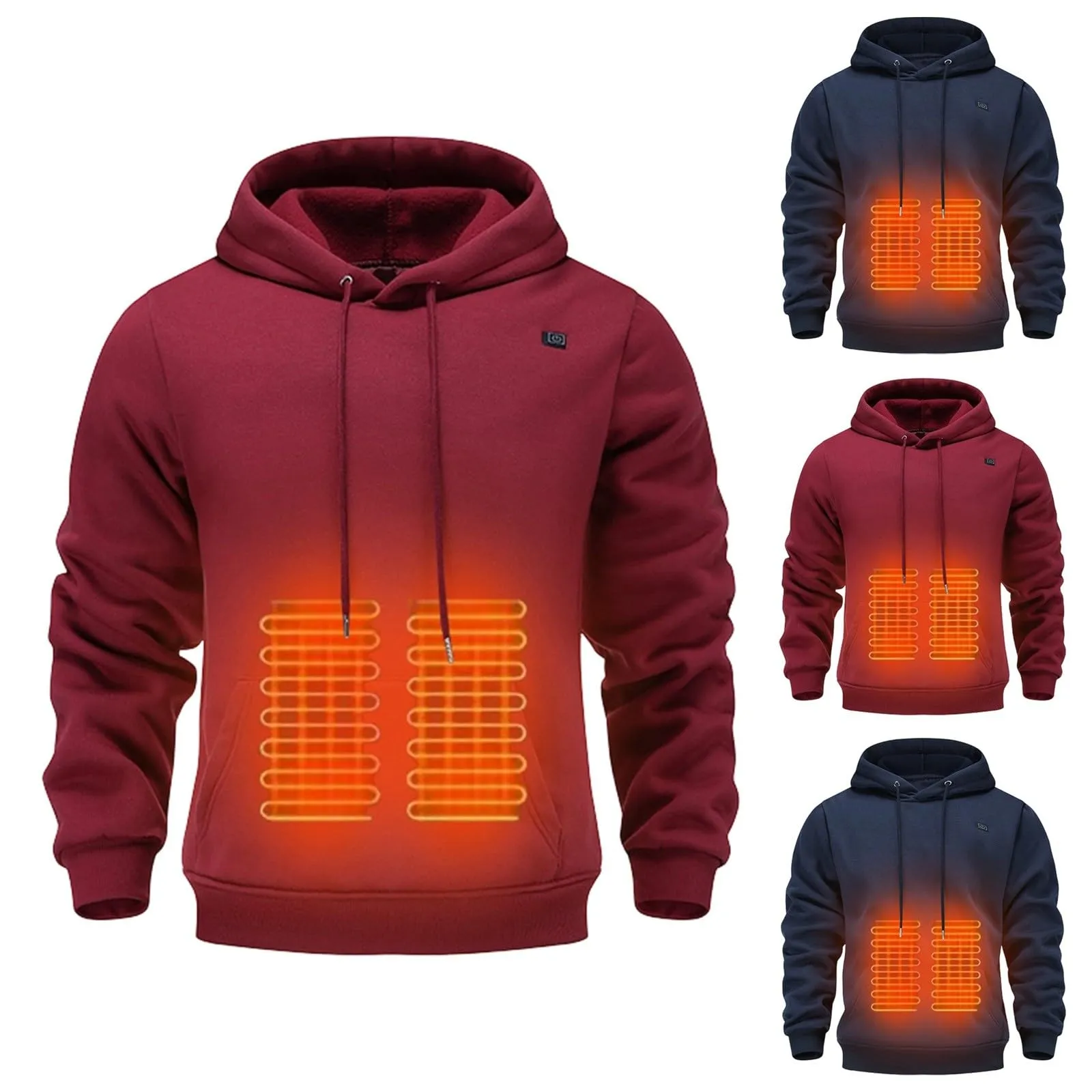 Generico Felpa Riscaldata Unisex, USB Giacca Termica Invernale in Pile, Indumento Riscaldabile per Lavoro E attività Outdoor a Bassa Temperatura - immagine 3
