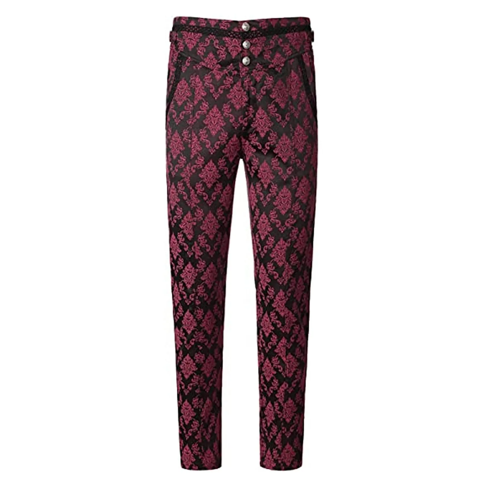 Pantaloni lunghi da uomo, stile gotico, stile vittoriano, per il tempo libero, medievali, carnevale, RD2, L - immagine 2