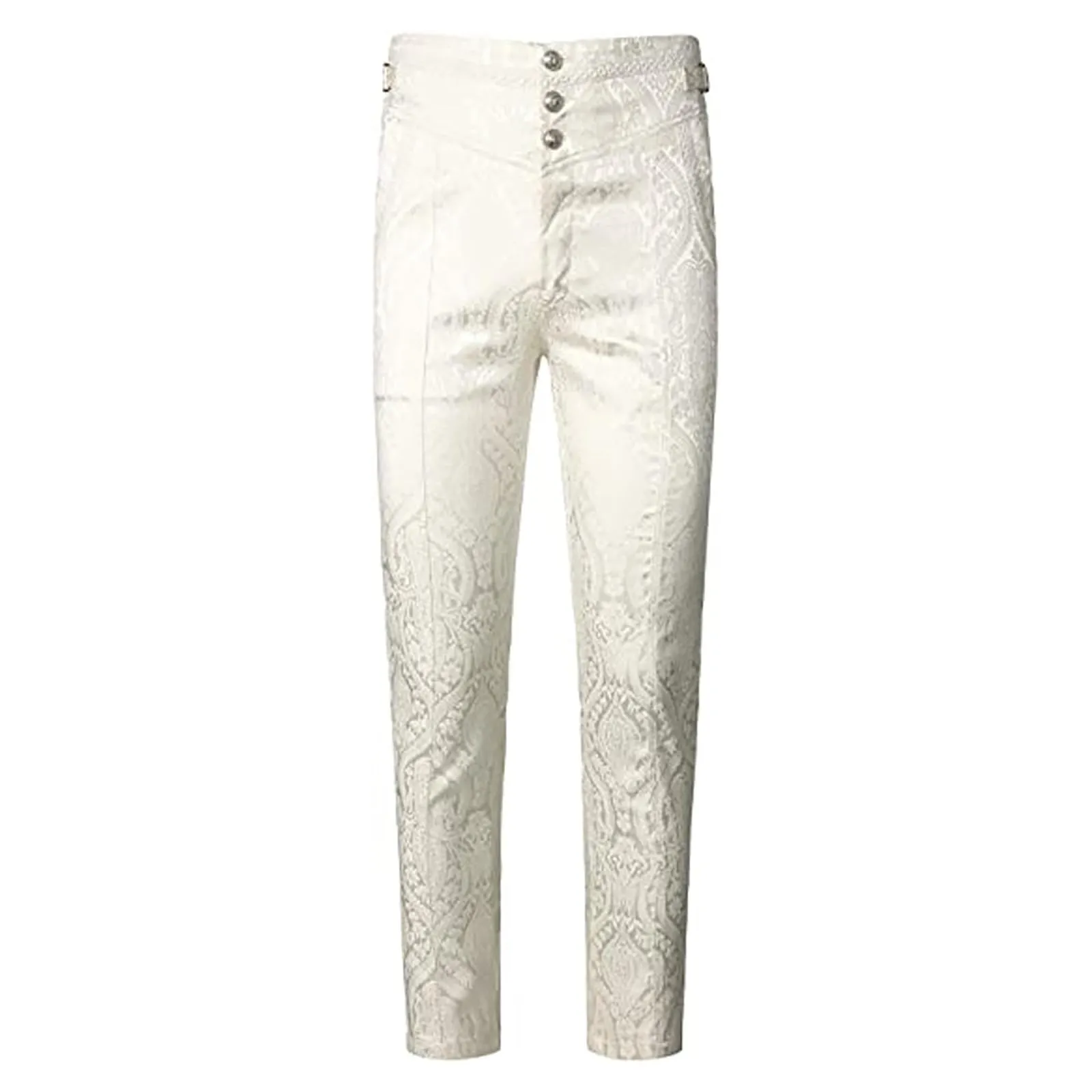 Pantaloni lunghi da uomo, stile gotico, stile vittoriano, per il tempo libero, medievali, carnevale, Wh1, XL - immagine 2