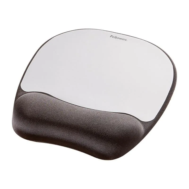 Tappetino per mouse Fellowes 9175801 Schiuma Memory Foam Nero Argento - immagine 1