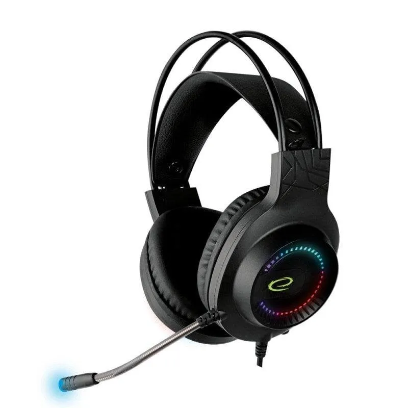 Auricolari Esperanza Egh7100 con cavo USB RGB Gaming Microfono Boom Nero - immagine 1
