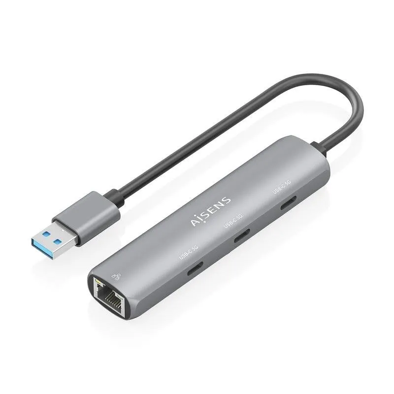 Dock USB Aisens ASUC-4P037-GR 3xUSB-C 1xRJ45 Gigabit Grigio 15cm - immagine 1