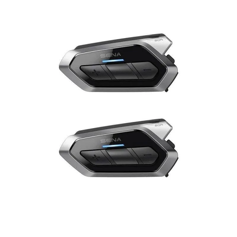 Interfono moto Arsenal Sena 50R-02D wireless Bluetooth Mesh 2.0, dual pack, nero-grigio - immagine 1